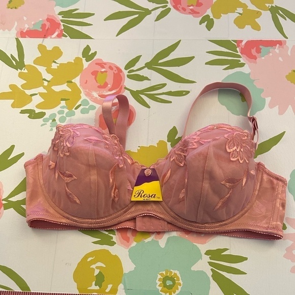 NWT 44C Rosa Pink Wired Padded Bra - Picture 1 of 5